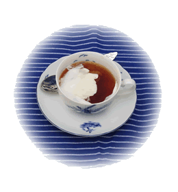Tasse Tee mit Sahne im Nordseebad Dorum