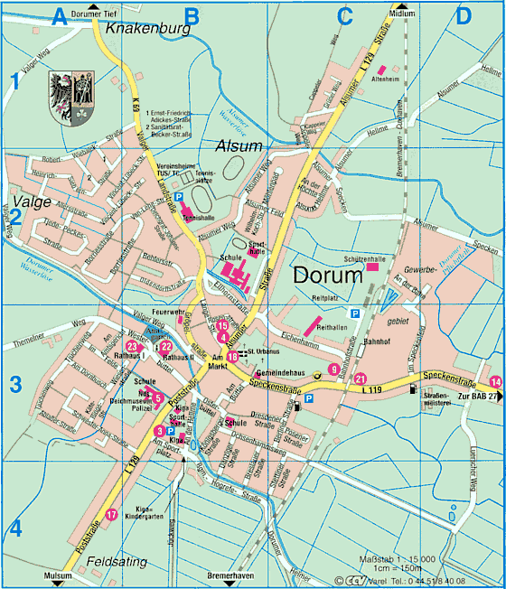 Karte vom Küstenbadeort Dorum